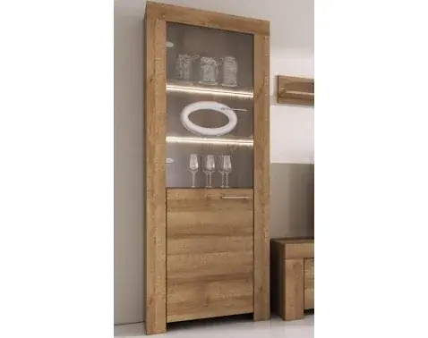 Vysoká vitrína Sky, dub riviera%