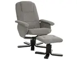 Polohovacie kreslo s taburetom Helga,  šedá látka%