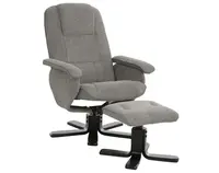 Polohovacie kreslo s taburetom Helga,  šedá látka%