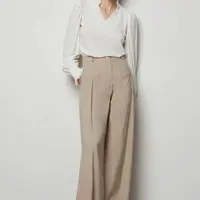 Kalhoty Answear.LAB dámské, béžová barva, jednoduché, high waist
