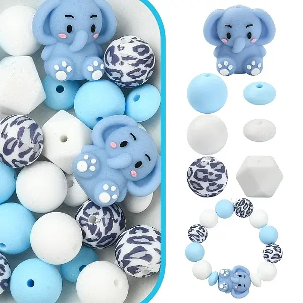 30Pcs Silicone Beads