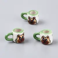 Handmade Porcelain Cat Cup Decoration