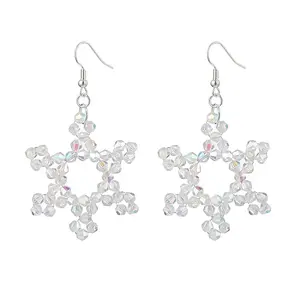 Snowflake Glass Dangle Earrings