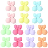 28Pcs 7 Colors Cherry Food Grade Eco-Friendly Silicone Focal Beads