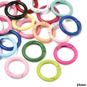 20Pcs Spray Painted Eco-Friendly Alloy Spring Gate Rings
