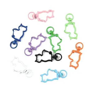 15Pcs Spray Painted Eco-Friendly Alloy Swivel Snap Hooks Clasps