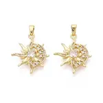 Brass Micro Pave Clear Cubic Zirconia Pendants