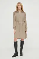 Šaty Bruuns Bazaar béžová barva, mini