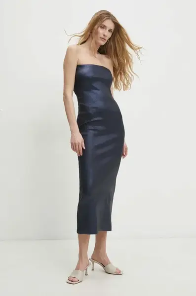 Šaty Answear.LAB tmavomodrá barva, midi