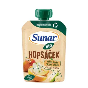 Sunar BIO Hopsáček Mango, banán, hruška, jablko, oves kapsička 100 g