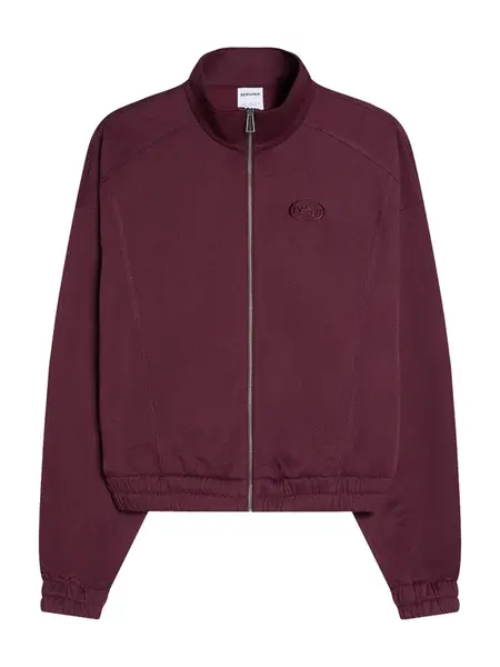 Bershka Tepláková bunda  burgundská