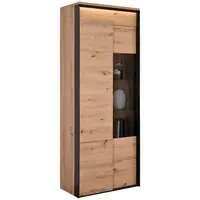 Hom`in VITRÍNA, černá, dub artisan, 76/200/41 cm