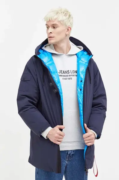 Péřová bunda After Label pánská, tmavomodrá barva, zimní