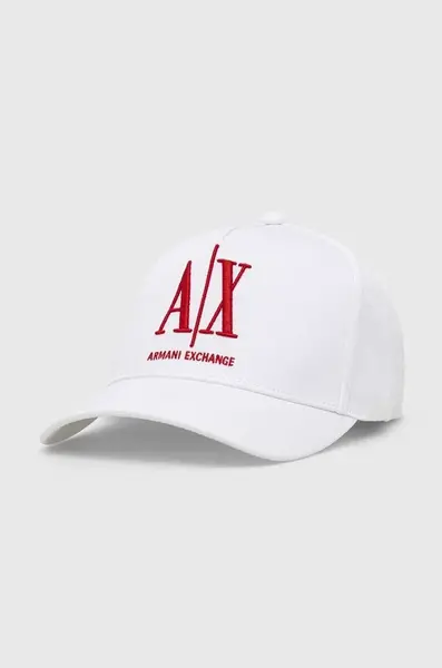 Bavlněná baseballová čepice Armani Exchange bílá barva, s aplikací, 954047 CC811 NOS