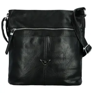 Trendy dámská koženková crossbody kabelka Skyler, černá