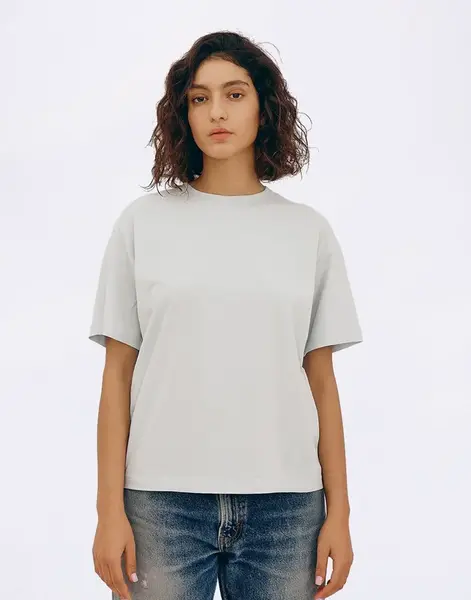 Organic Basics True Boxy Tee Light Blue M