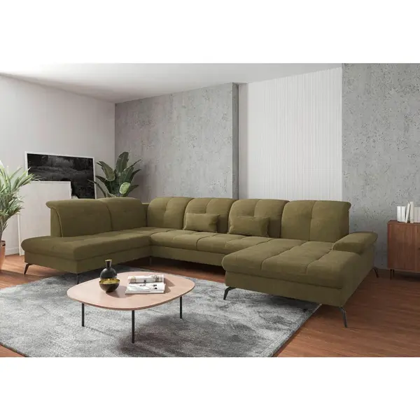 Sit & More SEDACÍ SOUPRAVA, textil, olivově zelená