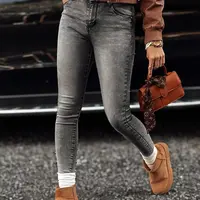 Dámske skinny džínsy JORNIX tmavosivé