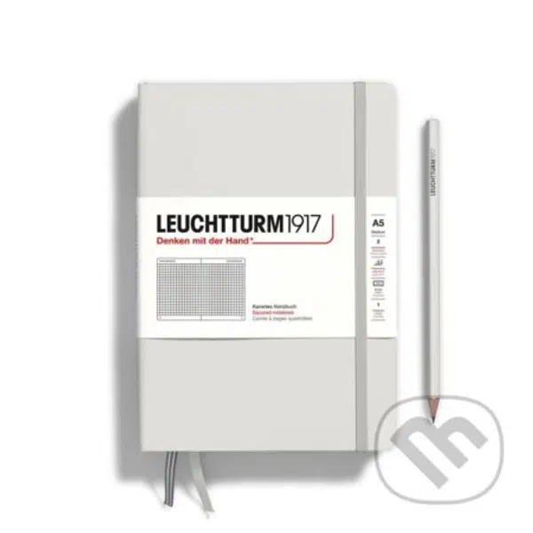 Leuchtturm1917 Zápisník Light Grey Medium A5 čtverečkovaný