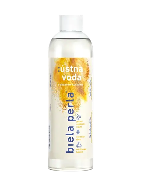 Biela perla ústna voda s kurkumou