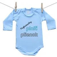 Boodyy Modré body s dlhým rukávom Profesionálny plnič plienok 98 (2-3 roky)