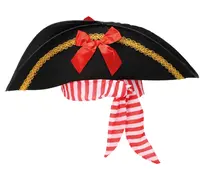 Pirátsky klobúk čierný s mašlou