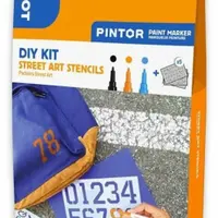 PILOT Pintor Fine Kreativní sada akrylových popisovačů 0,9-1,5mm - Street art 3 ks + šablony
