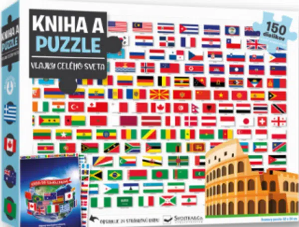 Kniha a puzzle Vlajky celého sveta