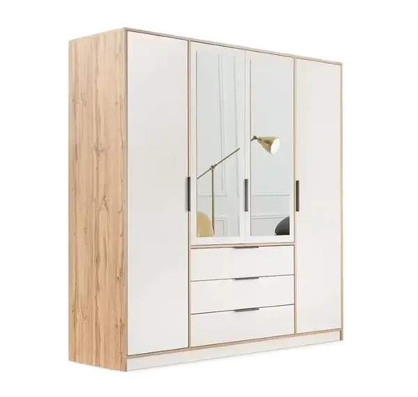 Šatní skříň Lati D4 Barva korpusu: Dub wotan, Rozměry: 196 cm, Dveře: Kašmír