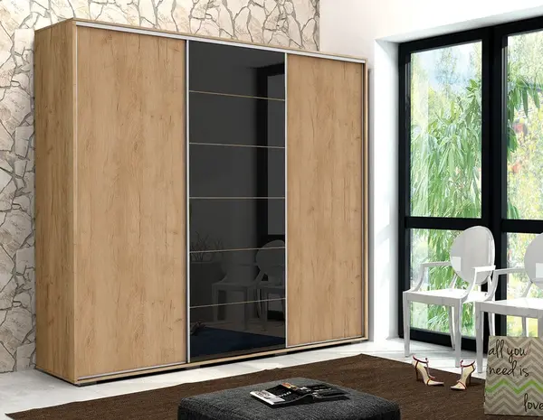 Šatní skříň Ska A28 XL Barva korpusu: Dub - Craft zlatý, Rozměry: 278 cm, Dveře: Bílé