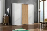 Šatní skříň Ska A24 XL Economy Barva korpusu: Bílá, Rozměry: 278 cm, Dveře: Craft zlatý – Bílý mat