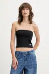 Top adidas Originals 3-Stripes černá barva, španělský výstřih, JX7717