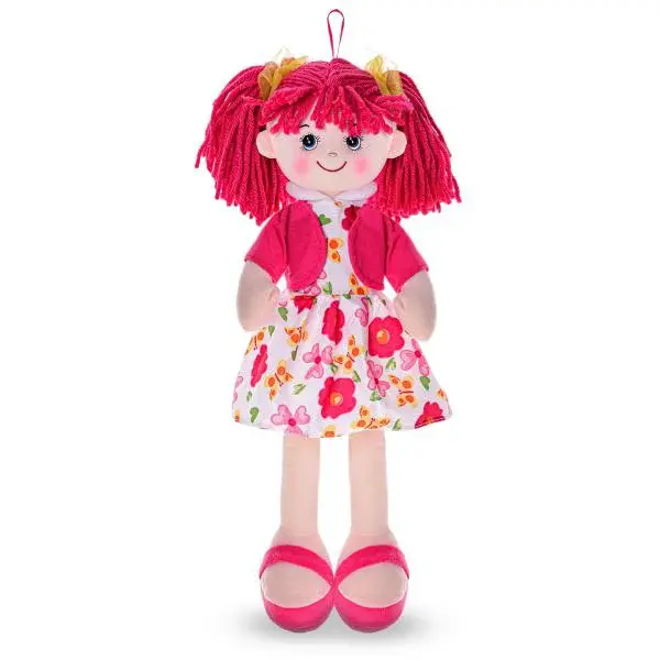 Panenka Nanynka červená 50cm měkké tělo na baterie česky mluvící a zpívající