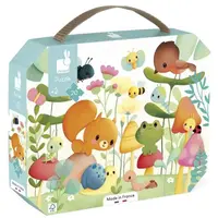 Janod Puzzle v kufříku Zahradní zvířátka 20 ks
