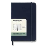 Diář Moleskine 2026 - tvrdé desky, S, týdenní, modrý