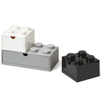 LEGO® stolní boxy se zásuvkou Multi-Pack 3 ks - černá, bílá, šedá