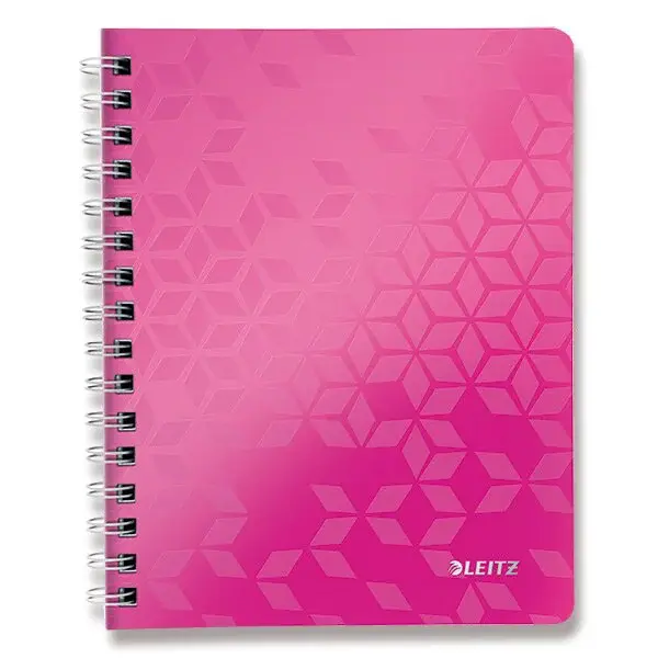 Kroužkový blok Leitz Wow A5, linkovaný, 80 listů - růžový