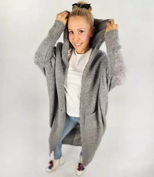 Pri Long cardigan sweater with wool NEVER LOOK BACK