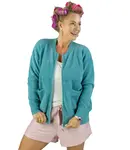 Pri Short cardigan unbuttoned sweater in fluffy knit fabric "COCO CHIC"