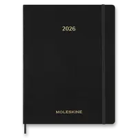 Diář Moleskine Essential 2026 - měkké desky, XXL, týdenní, vertikální, černý