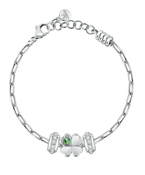 Morellato Ocelový náramek Čtyřlístek s krystaly Drops SCZ1351