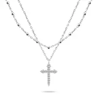 Brilio Silver Stylový dvojitý stříbrný náhrdelník NCL93W