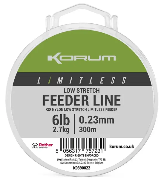 Korum vlasec limitless low stretch feeder line 300 m - 0,23 mm 2,7 kg