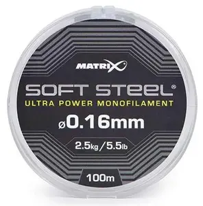 Matrix vlasec soft steel ultra power monofilament 100 m - 0,18 mm 3,2 kg