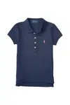 Dětská bavlněná polokošile Polo Ralph Lauren tmavomodrá barva, s límečkem, 312573242008