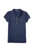 Dětská bavlněná polokošile Polo Ralph Lauren tmavomodrá barva, s límečkem, 312573242008