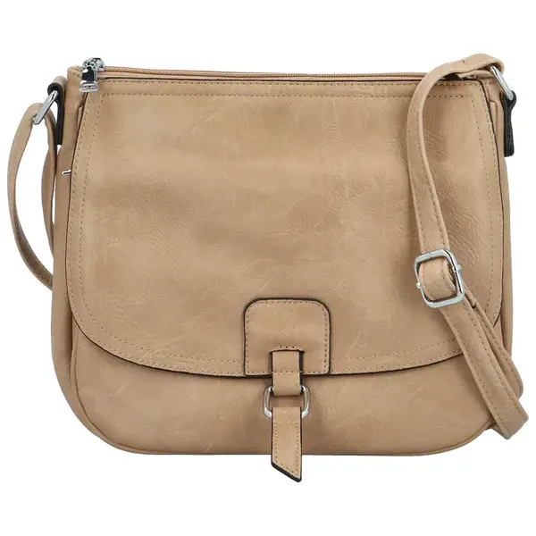 Trendy dámská koženková crossbody kabelka Samira, khaki