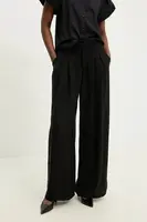 Kalhoty Answear.LAB dámské, černá barva, široké, high waist
