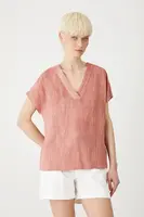 Halenka s lněnou směsí Medicine dámská, oranžová barva, hladká