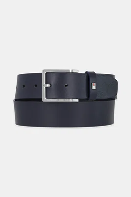 Kožený pásek Tommy Hilfiger pánský, tmavomodrá barva, AM0AM13175